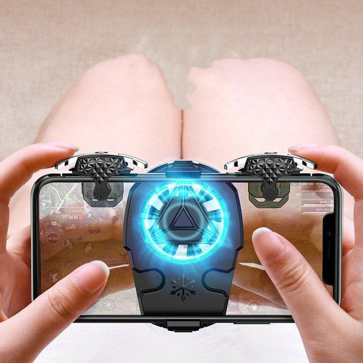 Compatible with Apple, Multi-function Mobile Phone USB Game Cooler System Cooling Fan Gamepad Holder Stand Radiator for IPhone Huawei Samsung Phone - FiS Fashion