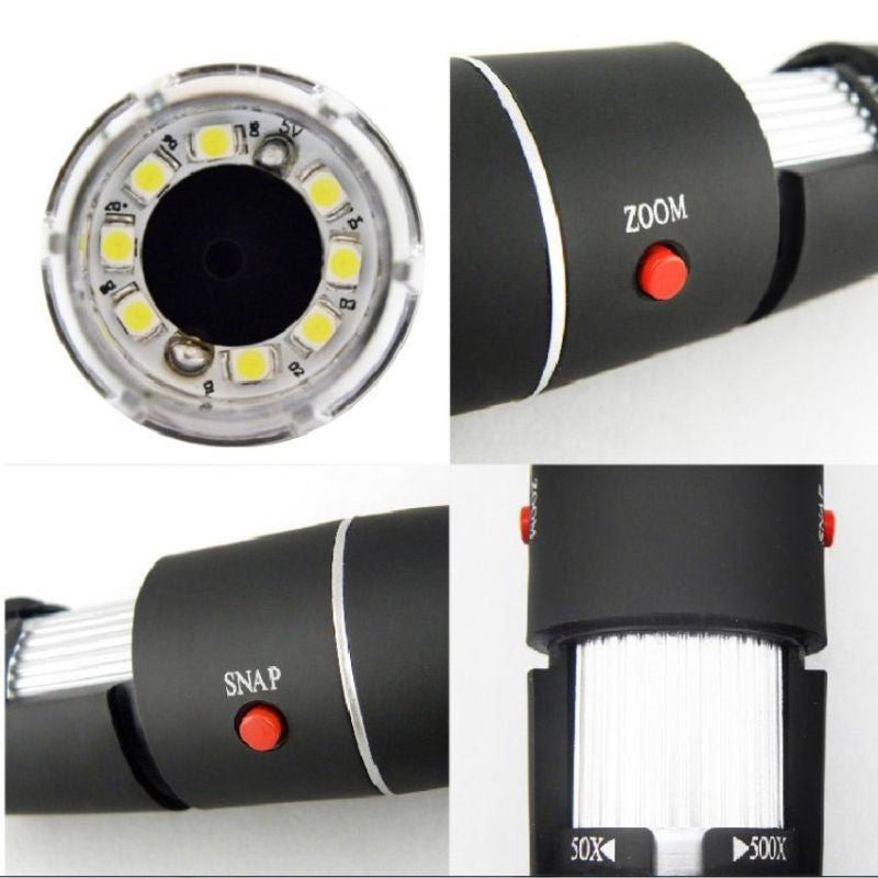 1000 Times USB Microscope, Electron Microscope, Suction Cup Holder, Digital Microscope - FiS Fashion