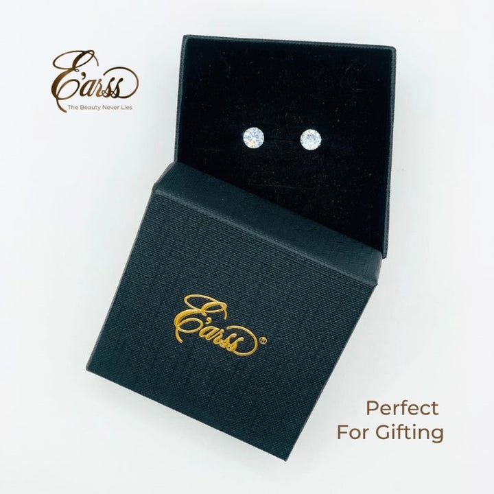 7 mm Clear Cubic Zirconia Round Silver | Stainless Steel - FiS Fashion