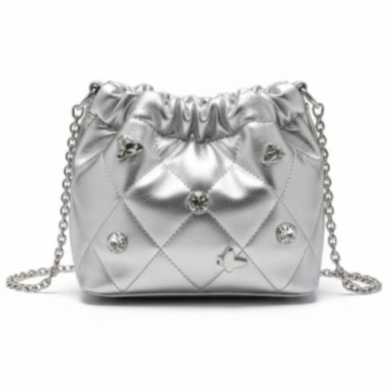 Chain Kafuu Diamond Fashion Shoulder Crossbody Mini Bucket Bag