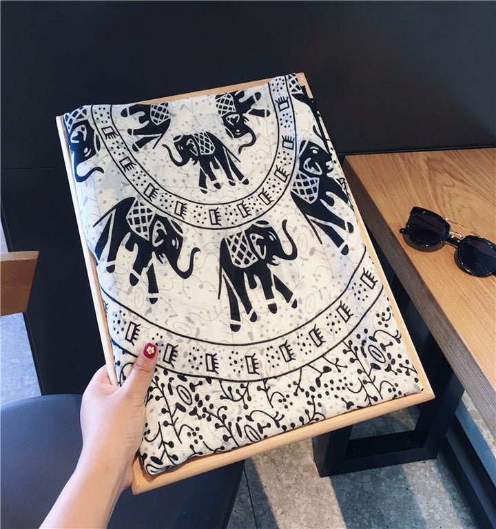 Cotton And Linen Ethnic Style Fake Sunscreen Scarf - FiS Fashion