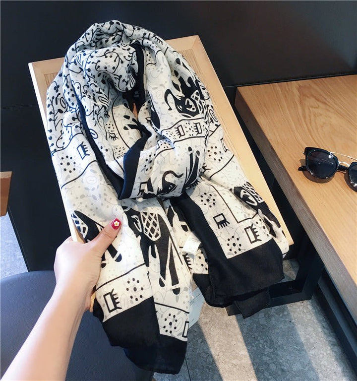 Cotton And Linen Ethnic Style Fake Sunscreen Scarf - FiS Fashion