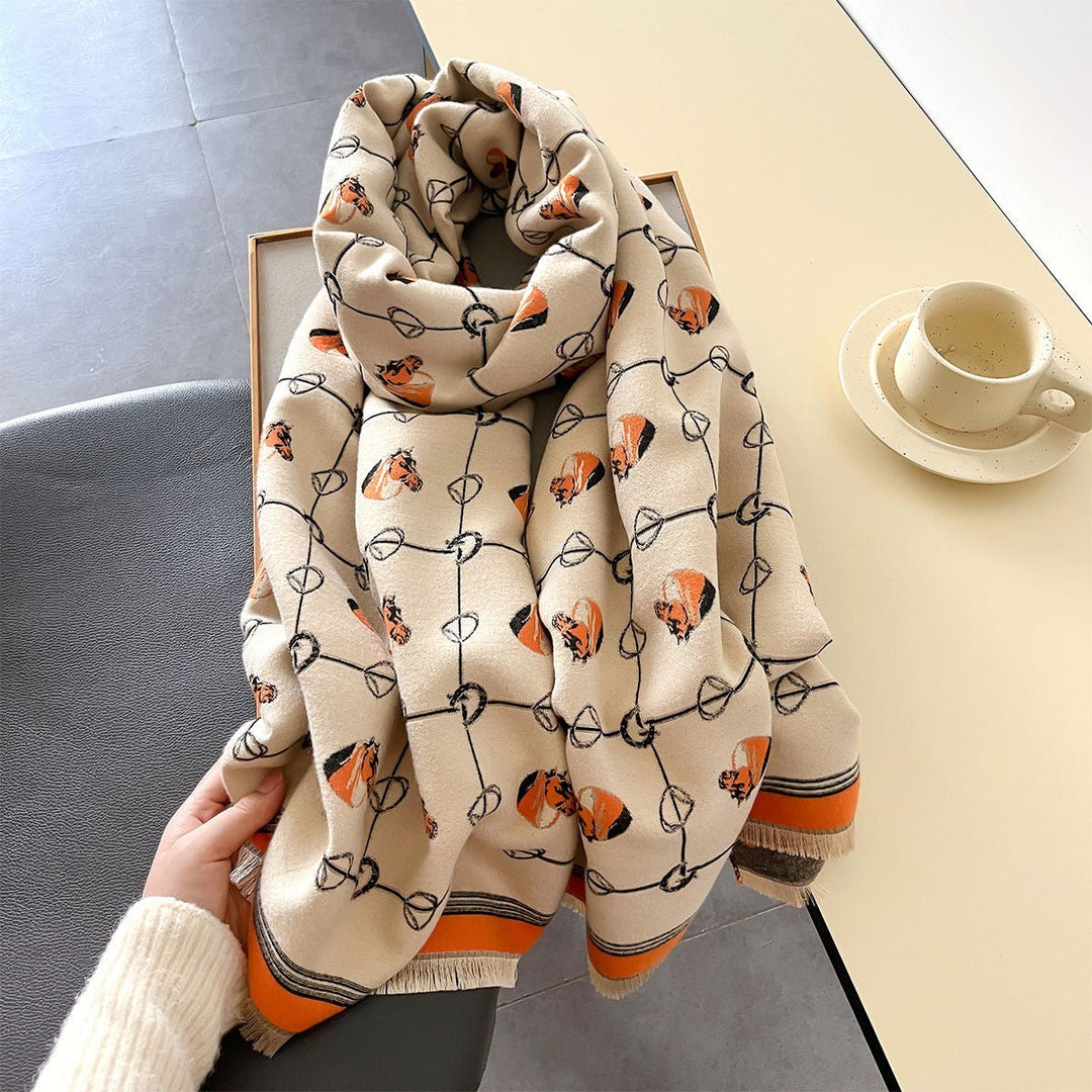 Thick Cashmere-like Fashion Mid-length Warm Scarf - FiS Fashion